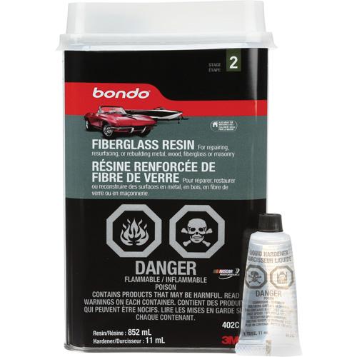Bondo&reg; Fibreglass Resin, Two-Part, 852 ml, Bottle, Off-White Groupe Generik