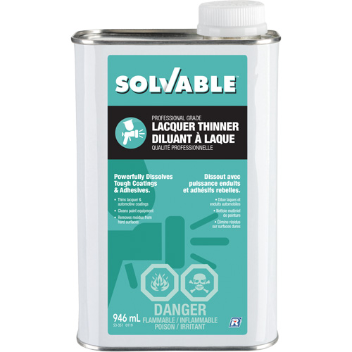 Diluant &agrave; lacque de calibre professionnel, Bidon rectangulaire, 946 ml Groupe Generik