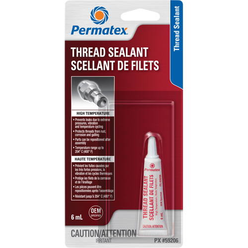Scellant pour filetage haute temp&eacute;rature, Tube, 6 ml, -54° C - 204° C/-65° F - 400° F Groupe Generik