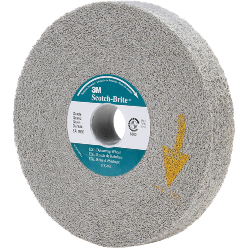 Meules d'&eacute;barbage EXL Scotch-Brite, 6" x 1", Arbre de 1", Oxyde d'aluminium Groupe Generik