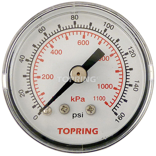 Manom&egrave;tre,  1-1/2", 0 - 160 psi, Fixation arri&egrave;re, Analogique Groupe Generik