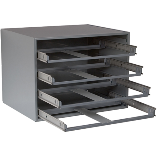 Casiers pour boîtes &agrave; compartiments, Acier, 4 compartiments, 20" la x 15-3/4" p, 15" h, Gris Groupe Generik