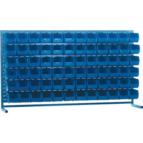 Louvered Rack with Bins, 72 Bins, 72" W x 15" D x 40" H Groupe Generik