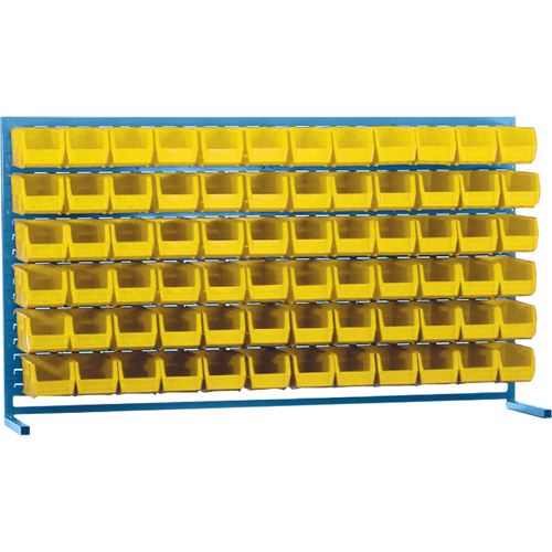 Louvered Rack with Bins, 72 Bins, 72" W x 15" D x 40" H Groupe Generik