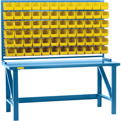 Louvered Rack with Bins, 72 Bins, 72" W x 15" D x 40" H Groupe Generik