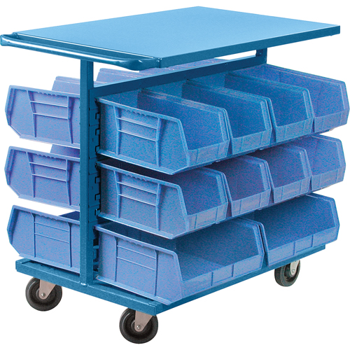 Chariot &agrave; bacs avec bacs, &agrave; deux c&ocirc;t&eacute;s, 20 bacs, 24" la x 38-1/2" p x 36-1/2" h Groupe Generik