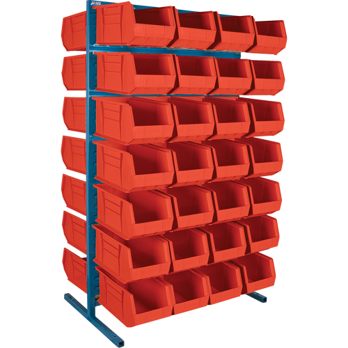Support stationnaire deux c&ocirc;t&eacute;s pour bacs, 36" la x 24" p x 61" h, 56 bacs Groupe Generik