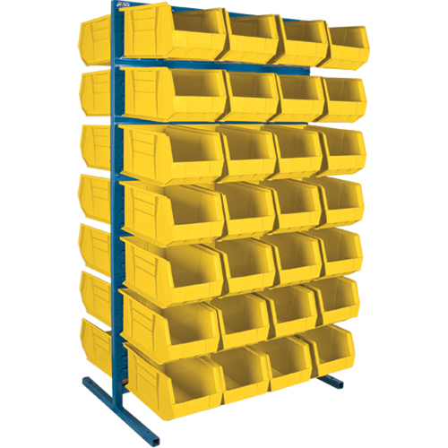 Support stationnaire deux c&ocirc;t&eacute;s pour bacs, 36" la x 24" p x 61" h, 56 bacs Groupe Generik