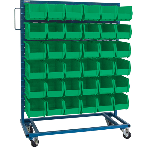 Single-Sided Mobile Bin Rack, Single-sided, 36 bins, 36" W x 16" D x 46-1/2" H Groupe Generik