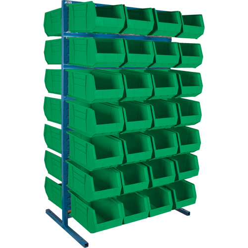 Support stationnaire deux c&ocirc;t&eacute;s pour bacs, 61" la x 56" p x 24" h, 56 bacs Groupe Generik