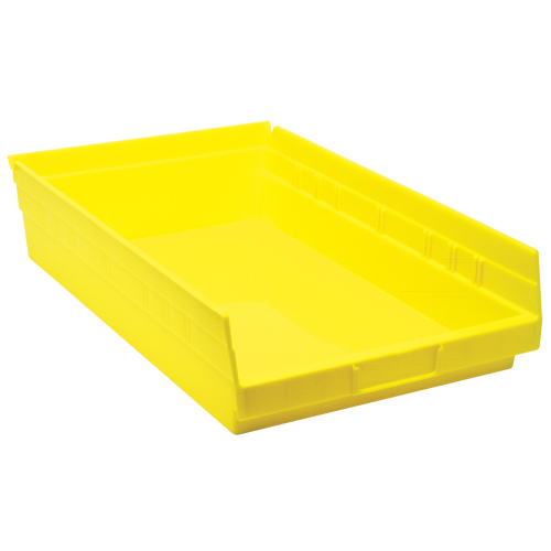 Bacs de rangement pour tablettes, 11-1/8" la x 4" H x 17-7/8" p, Jaune, Capacit&eacute; 40 lb Groupe Generik