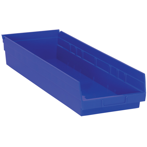 Shelf Bins, 8-3/8" W x 4" H x 23-5/8" D, Blue, 50 lbs. Capacity Groupe Generik