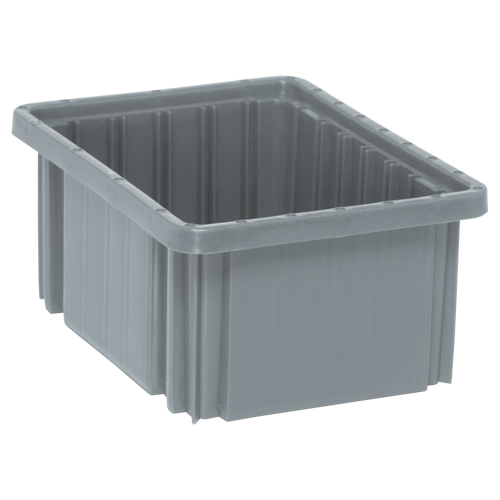 Divider Box&reg; Containers, Plastic, 10.9" W x 8.3" D x 5" H, Grey Groupe Generik