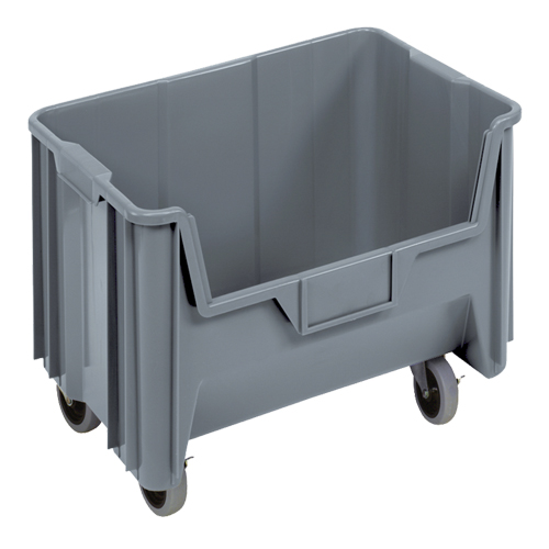 Bac g&eacute;ant mobile empilable, 12-7/16" ha x 19-7/8" la x 15-1/4" p, Capacit&eacute; de 250 lb, Gris Groupe Generik