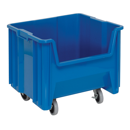 Bac g&eacute;ant mobile empilable, 12-1/2" ha x 16-1/2" la x 17-1/2" p, Capacit&eacute; de 250 lb, Bleu Groupe Generik