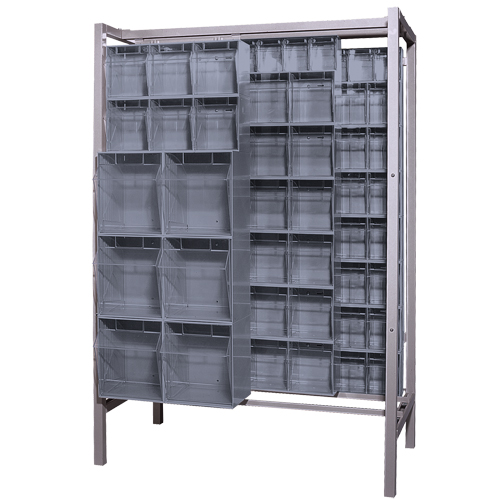 Free-Standing Tip-Out Bins Slider System, 51-1/4" W x 26" D x 77" H, 101 Drawers Groupe Generik