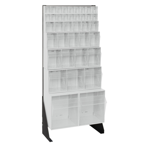 Tip-Out Bins Stand, 23-5/8" W x 8" D x 52" H, 38 Drawers Groupe Generik