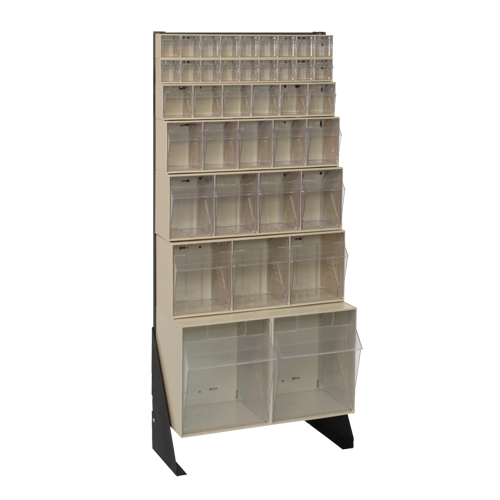 Tip-Out Bins Stand, 23-5/8" W x 8" D x 52" H, 38 Drawers Groupe Generik