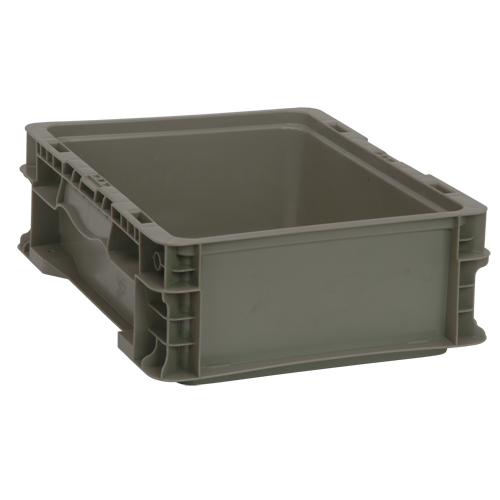 Contenant pliable et empilable, 15" la x 12" p x 5" h, Gris Groupe Generik