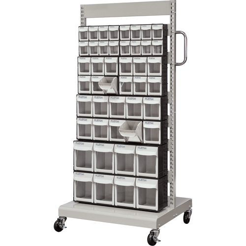 Servante mobile de bacs &agrave; plateaux inclinables, &agrave; un c&ocirc;t&eacute;, 46 bacs, 26-1/4" la x 22" p x 57-1/2" h Groupe Generik