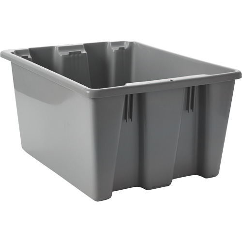 Caisse-palette empilable et emboîtable, 10" x 15,5" x 19,5", Gris Groupe Generik
