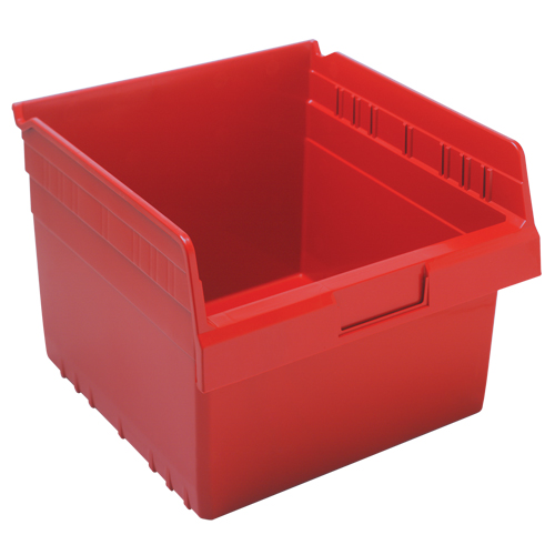 Store-Max Shelf Bins, 11-1/8" W x 8" H x 11-5/8" D, Red, 44 lbs. Capacity Groupe Generik