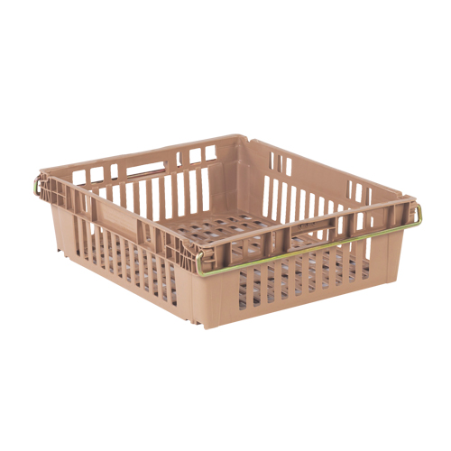 Contenant en plastique empilable Stack-N-Nest pour l'agriculture, 20,3" x 24" x 6,8", Beige Groupe Generik