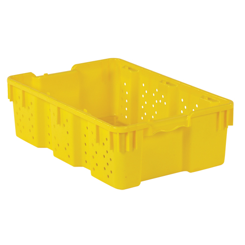 Contenant en plastique empilable Stack-N-Nest pour l'agriculture, 16" x 23,9" x 7,3", Jaune Groupe Generik