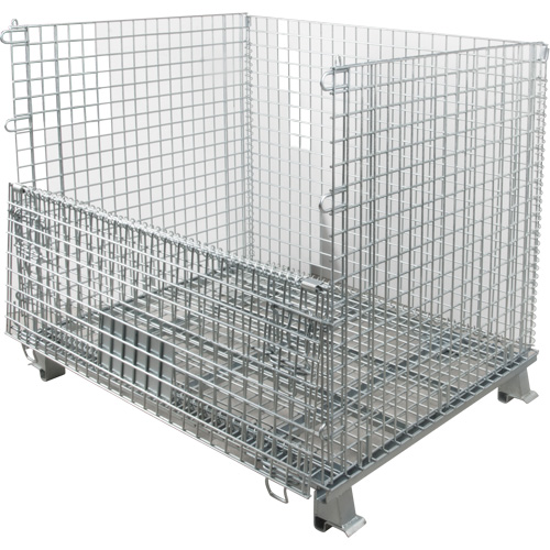 Conteneur repliable en m&eacute;tal grillag&eacute;, 48" la x 40" p x 36" h, Capacit&eacute; de 4000 lb Groupe Generik