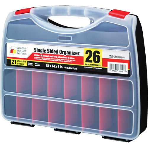 Boîte &agrave; compartiments en plastique, 14" la x 18" p x 3" h, 26 compartiments Groupe Generik