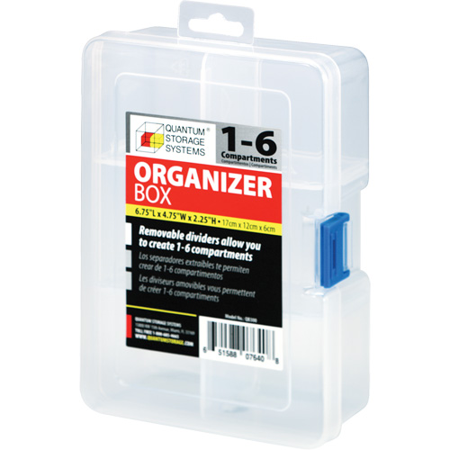 Boîte &agrave; compartiments en plastique, 4,75" la x 6,75" p x 2,25" h, 6 compartiments Groupe Generik
