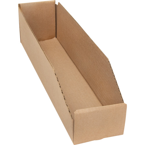 Deep Corrugated Parts Bins, 3-3/4" W x 17-1/4" D x 4-1/2" H, Beige Groupe Generik