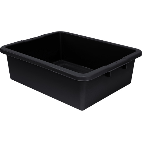 Bac d'entreposage tout usage &agrave; fond rainur&eacute;, 7" ha x 17" p x 22" lo, Plastique, Noir Groupe Generik