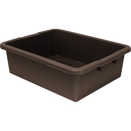 Bac d'entreposage tout usage &agrave; fond rainur&eacute;, 7" ha x 17" p x 22" lo, Plastique, Brun Groupe Generik