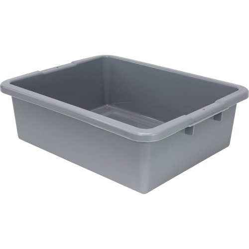 All-Purpose Ribbed-Bottom Storage Tub, 7" H x 17" D x 22" L, Plastic, Grey Groupe Generik