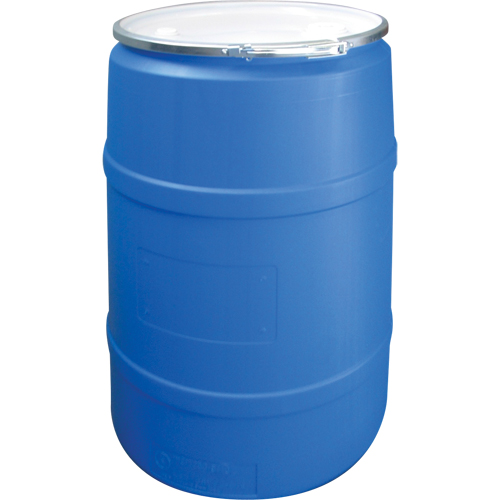 Barils en poly&eacute;thyl&egrave;ne, 55 gal. US (45 gal. imp.), Dessus ouvert, Bleu Groupe Generik