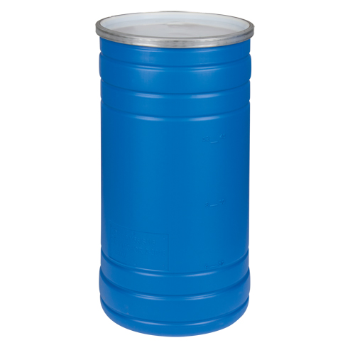 Barils en poly&eacute;thyl&egrave;ne, 15,5 gal. US (12,91 gal. imp.), Dessus ouvert, Bleu Groupe Generik
