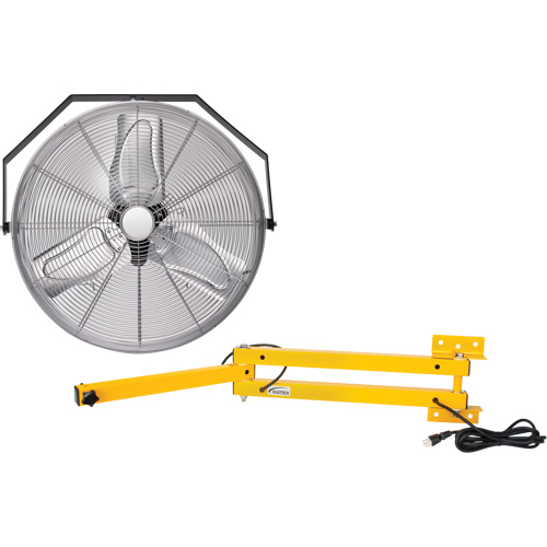 Industrial Workstation Fan Kit with Double Locking Arm, Industrial, 3 Speed, 24" Diameter Groupe Generik