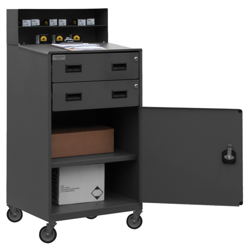 Shop Desk, 23" W x 20" D x 51" H, Grey Groupe Generik