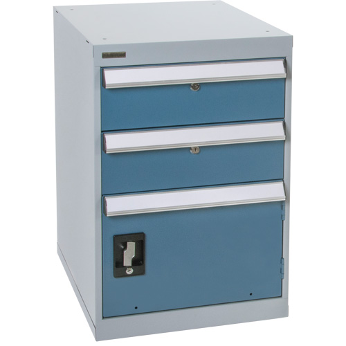 Pedestal Workbench with One Door & Two Drawers, 2 Drawers, 18" W x 21" D x 28" H Groupe Generik