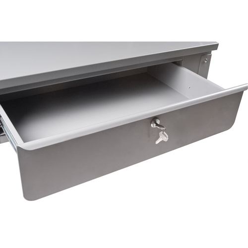 Wall-Mounted Shop Desk, 34-1/2" W x 28" D x 31" H, Grey Groupe Generik