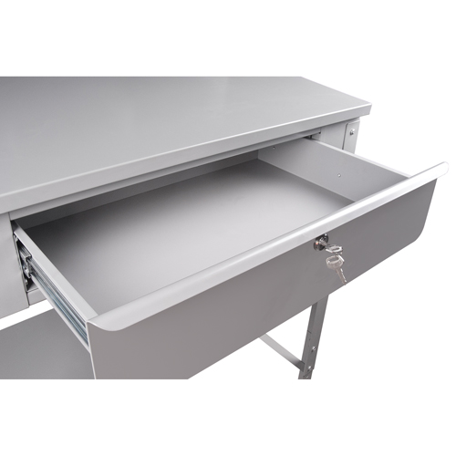 Open Floor Style Shop Desk, 34-1/2" W x 30" D x 53" H, Grey Groupe Generik
