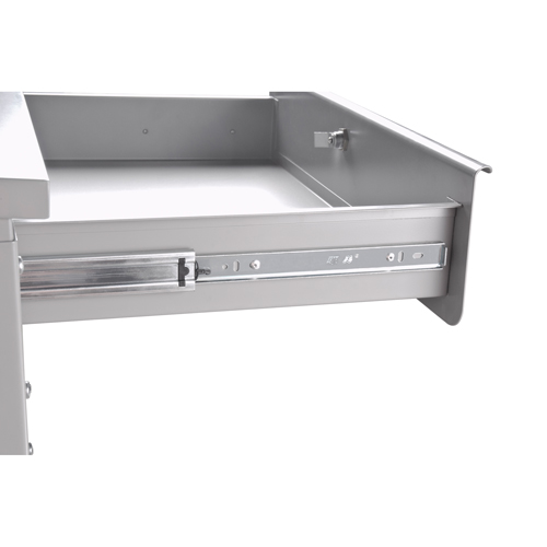 Cabinet Style Shop Desk, 34-1/2" W x 30" D x 53" H, Grey Groupe Generik