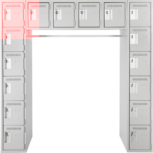 Arche de casiers &eacute;conomiques assembl&eacute;s Clean Line, 16 niveaux, Bloc de 3, 18" x 72" x 12", Acier Groupe Generik