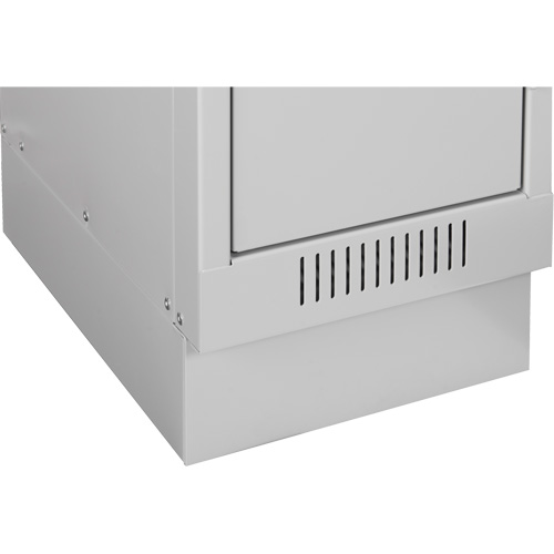 Clean Line Lockerette, 6 -tier, Bank of 4, 48" x 18" x 82", Steel, Charcoal, Rivet (Assembled) Groupe Generik