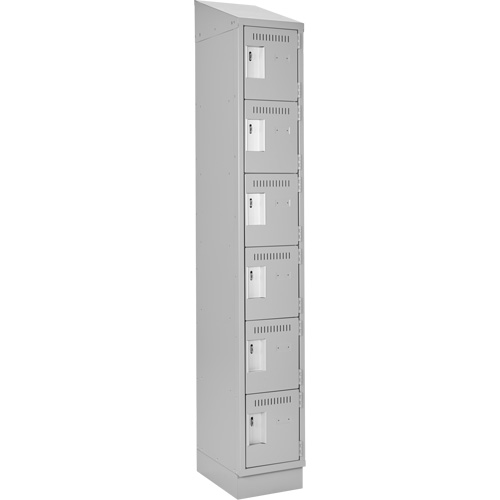 Petits casiers Clean Line, 6 niveaux, 12" x 18" x 82", Acier, Gris, Rivet (assembl&eacute;) Groupe Generik