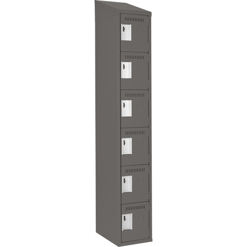 Petits casiers Clean Line, 6 niveaux, 12" x 18" x 78", Acier, Charbon, Rivet (assembl&eacute;) Groupe Generik