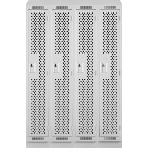 Casiers Clean Line, Bloc de 4, 48" x 15" x 82", Acier, Gris, Rivet (assembl&eacute;), Perfor&eacute; Groupe Generik