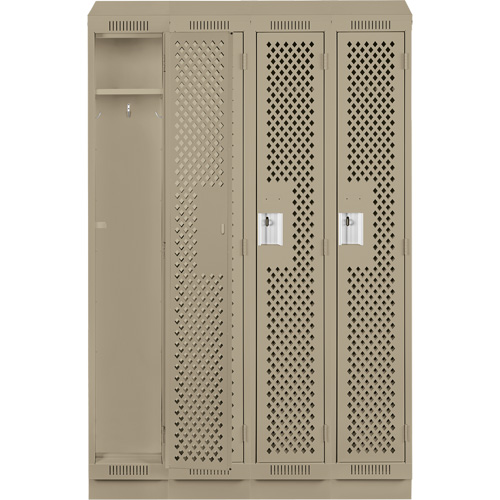 Casiers Clean Line, Bloc de 4, 48" x 15" x 82", Acier, Gris, Rivet (assembl&eacute;), Perfor&eacute; Groupe Generik