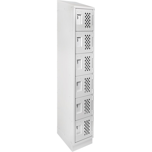 Assembled Lockerettes Clean Line Perforated Economy Lockers, 6 -tier, 18" x 72" x 12", Steel Groupe Generik